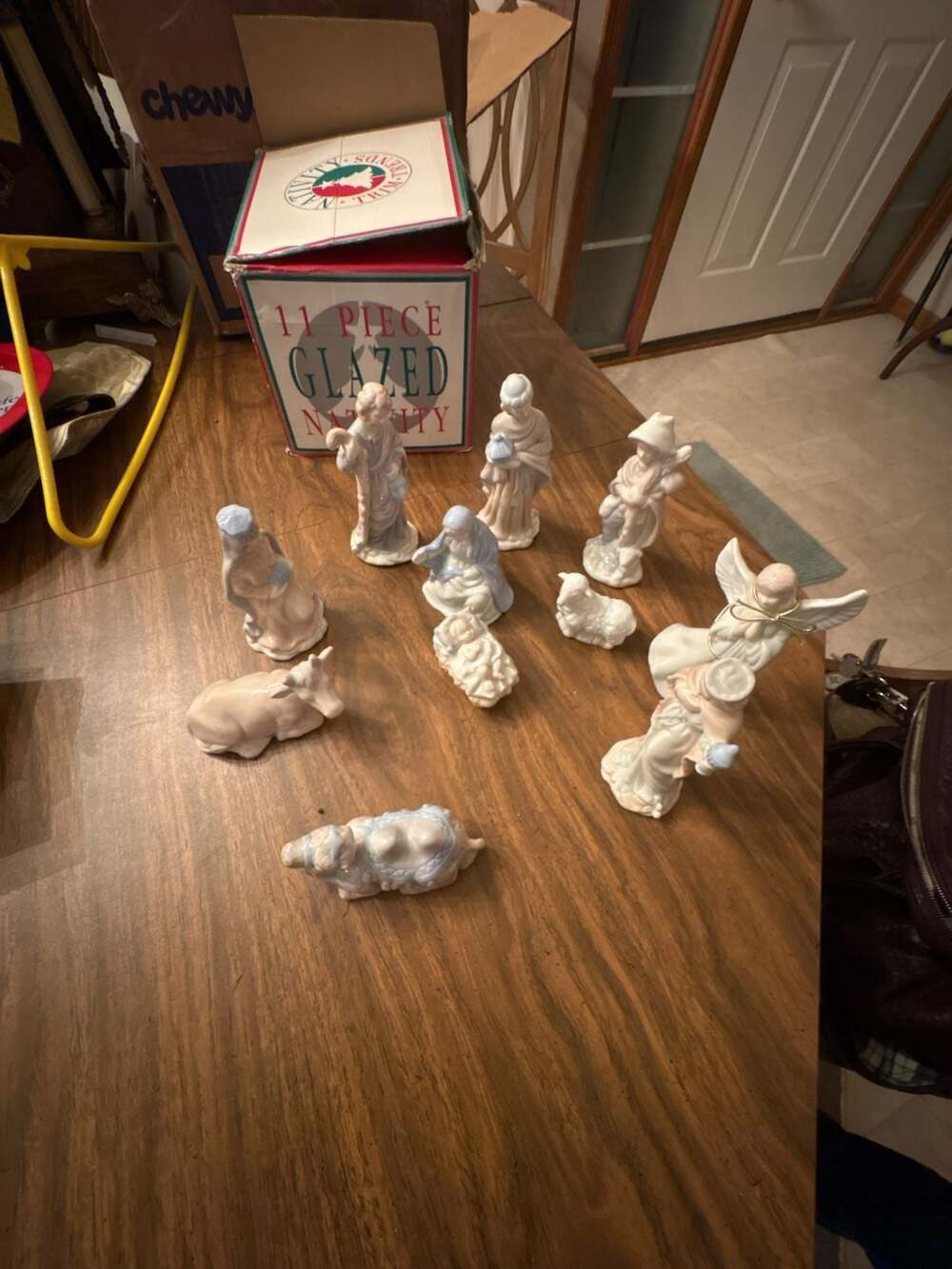Trim Trends 11 Piece Glazed Nativity Set Porcelain Ceramic Figurines